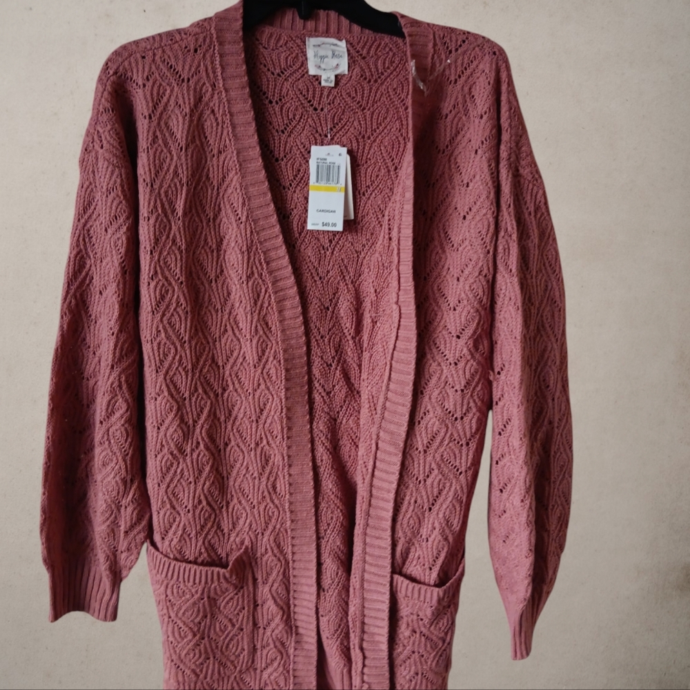 Hippie Rose Cardigan Natural Rose